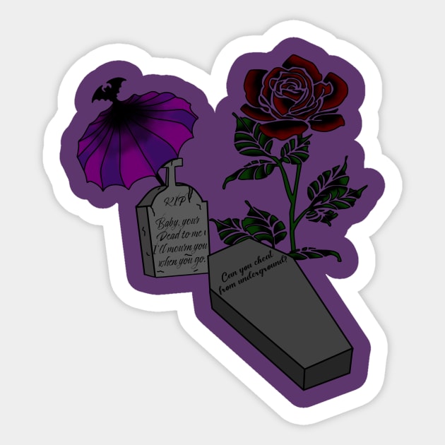 Dead To Me Sticker by LeeAnnaRose96